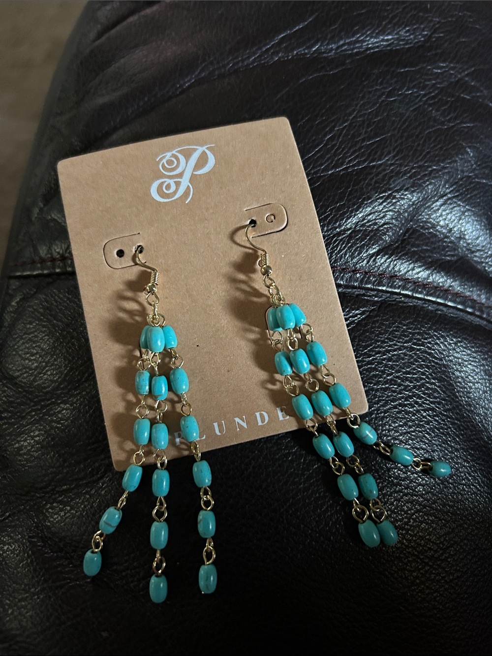Plunder Turquoise Bead Cascade Earrings